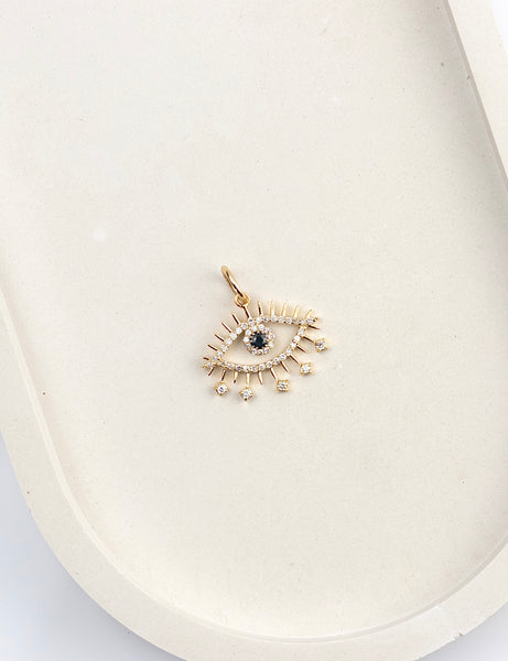 14 Karat - Eye with Lashes Pendant